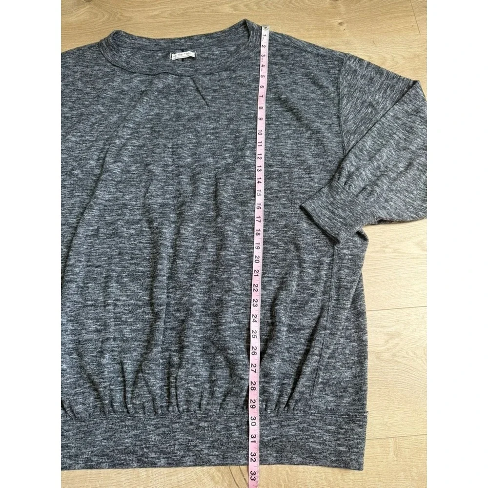 EUC Free People WE THE FREE black gray heathered oversized sweater size L